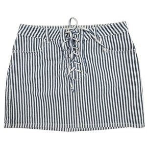 Pacsun Striped Blue Navy And White Mini Skirt Size 26 Spring Summer Festival